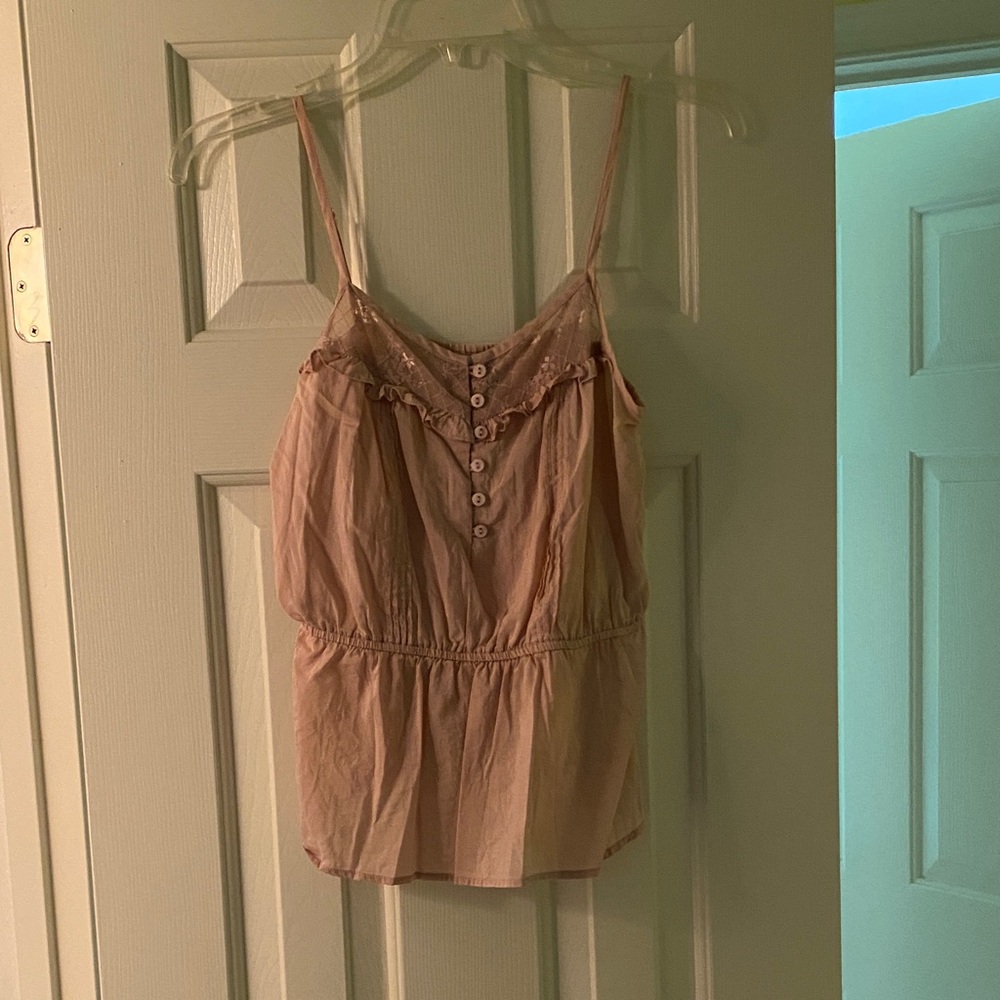 Vintage Kirra Pink Sleeveless Button-Up Top